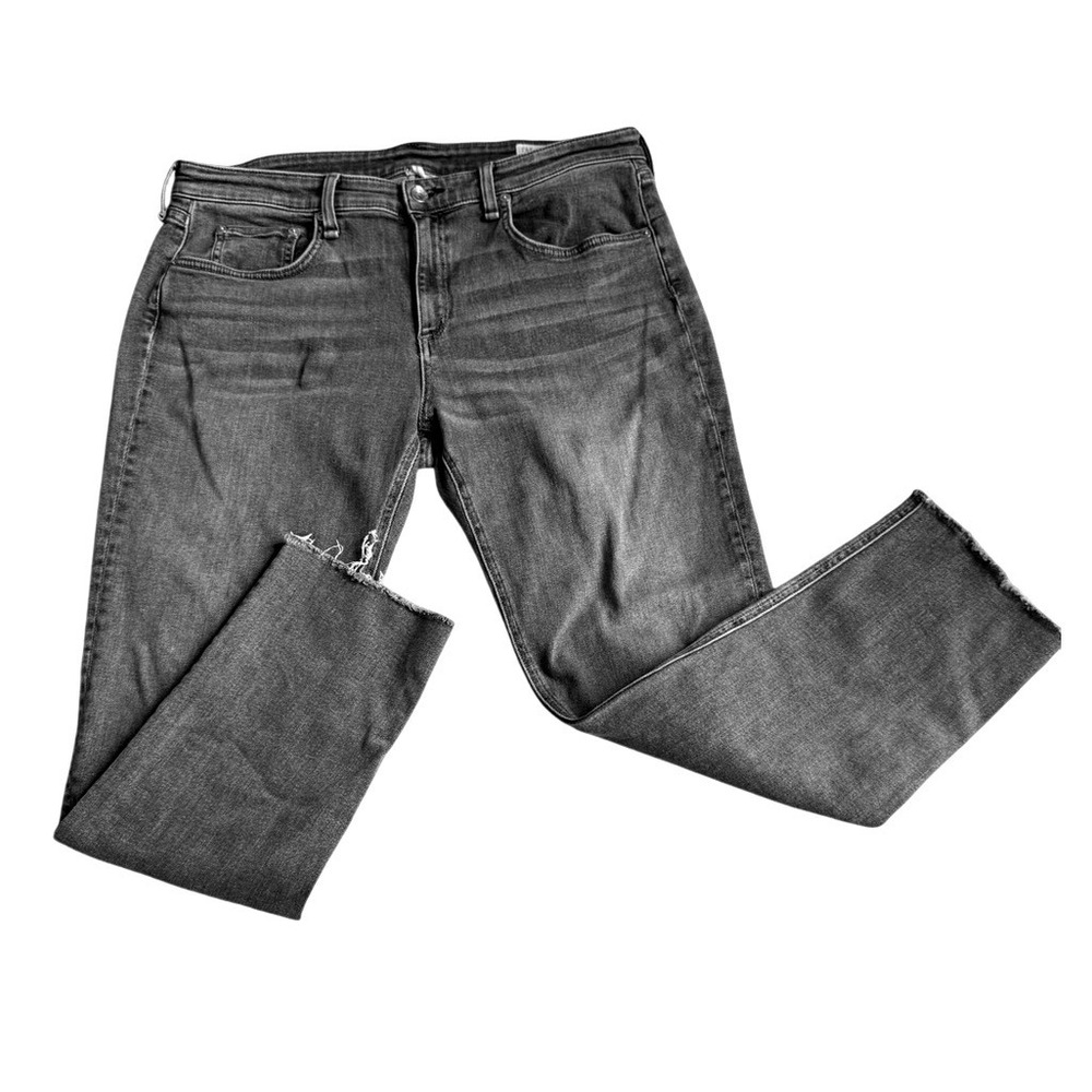 Rag & Bone Dre Low-Rise Slim Boyfriend Distressed Fray Ankle Jeans 31 Black